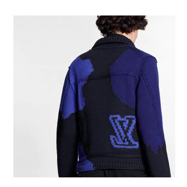 【２０AW 新作】ルイヴィトン VESTE BOUTONNEE LV INTARSIA ブルー 1A7XBC